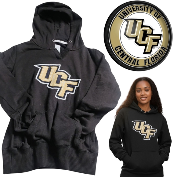 UCF Black Hoodie Sweatshirt Pockets Comfy Women's Size Medium LEAGUE COLLEGIATE - Picture 1 of 10